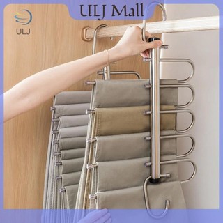 ULJ Gấp Quần Móc Treo 5 / 9 Lớp Thép Không Gỉ Tiết Kiệm Không Gian Giá Treo Quần Áo Sắp Xếp Cho Tủ Quần Jean Quần Khăn.