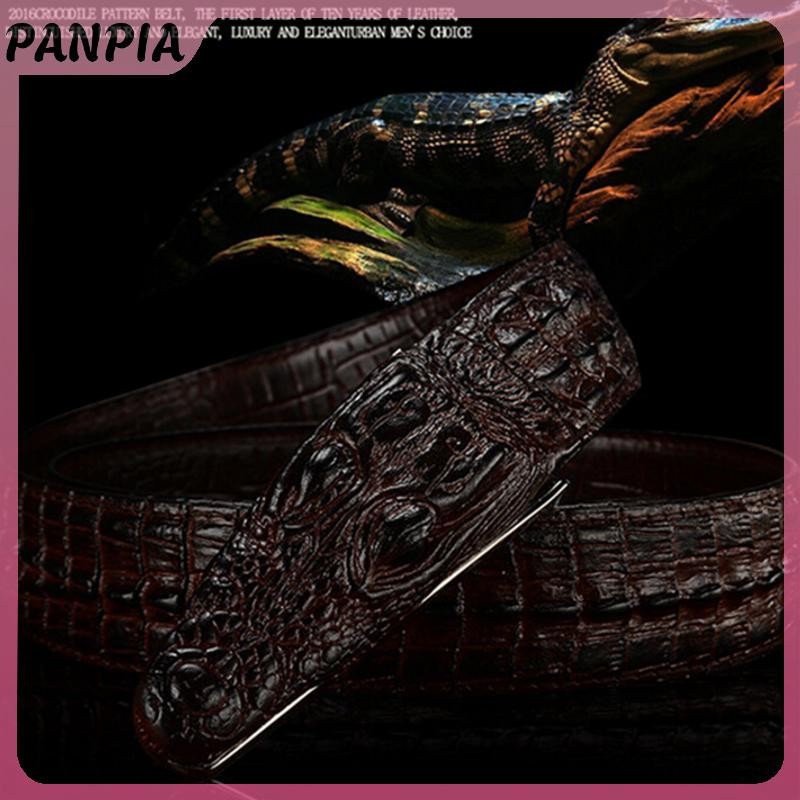 PANPIA-Crocodile Họa Tiết Nam Da Dây Đeo Thắt Lưng Thời Trang Trung Niên Công Sở Thường Ngày