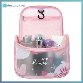 Deyangk Túi Đựng Mỹ Phẩm Di Động Nữ Lưu Trữ Du Lịch Vệ Sinh Tổ Chức Nữ Chống Thấm Nước PVC Wash Kit Dây Kéo Trong Suốt Hộp Đựng Trang Điểm VN