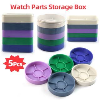 Bộ phận đồng hồ Hộp lưu trữ 5 lớp Công cụ sửa chữa đồng hồ Hộp lưu trữ Bộ phận màu Hộp Dụng cụ đồng hồ cho chuyển động thành phần vít