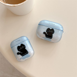 Giọt mưa Mèo đen cho AirPods 1 / 2 3 Pro Pro2 pro3 Airpod4  headphone case AirPods Pro i3 i4 pro3