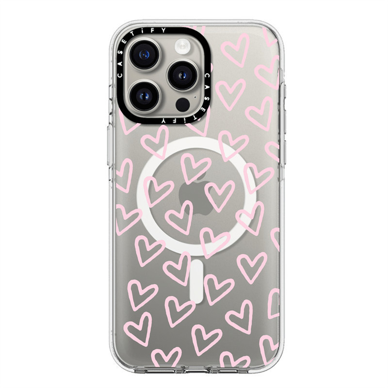CASECASE X Full Màn Hình Tình Yêu Hút Từ Tính Trong Suốt Cứng Acrylic Lưng TPU Edge Case Sideband Phông Chữ Ốp Lưng Điện Thoại Tác Động Dành Cho Apple IPhone 13 14 15 16 Pro Max