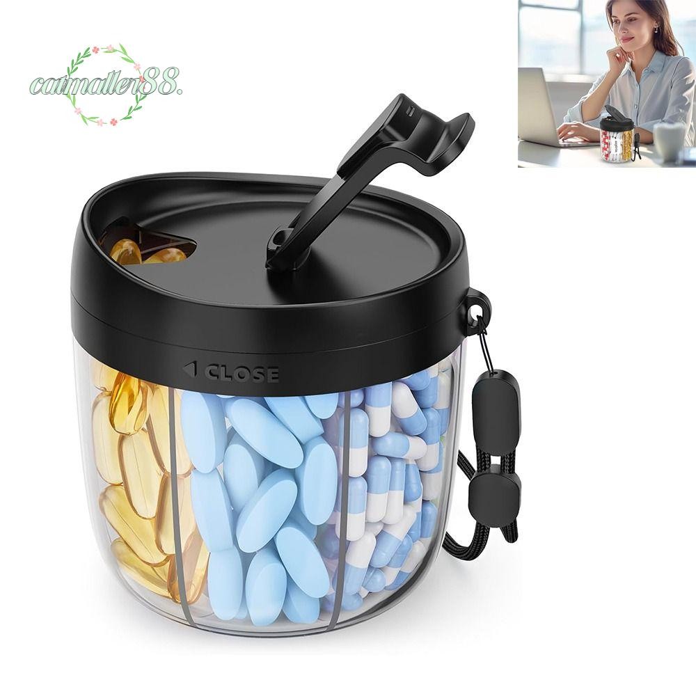 Hộp đựng thuốc CATMALLER88, Hộp đựng thuốc không chứa BPA di động, với 7 ngăn lớn có thiết kế chống rung Hộp đựng thuốc để sắp xếp bổ sung du lịch