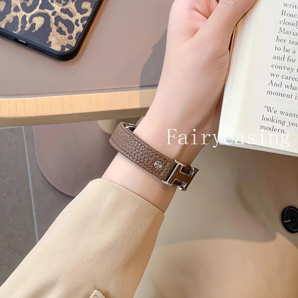 Dây da thay thế cho MiBand 10 8 9 Pro 7 6 5 4 3 Vòng đeo tay họa tiết vải thiều cho Redmi Watch 4 5 Dây đeo cổ tay