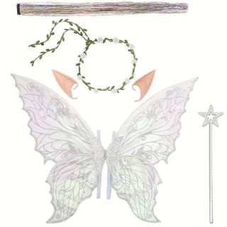 BS1 Dạ Quang Cánh Bướm Bé Gái Trang Trí Lưng Đồ Chơi Cổ Tích Magic Wand Bộ 3 Món Phong Cách Văn Học SB1