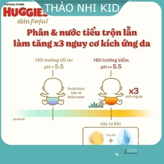 Tã/bỉm dán sơ sinh Huggies Skin Perfect NB70+6/S54+6/S80+2/M76+3 miếng với 2 vùng thấm giảm kích ứng da
