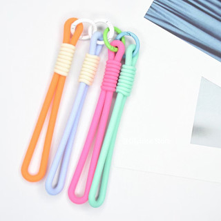 Dây đeo cho chìa khóa điện thoại di động Ví silicon đa năng Dây đeo điện thoại di động có mặt dây chuyền màu Dây đeo cổ tay màu kẹo chống rơi, Dây đeo cổ tay điện thoại di động
