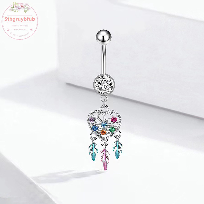 Sthb Zircon Mặt Trăng Ngôi Sao Trái Tim Mặt Dây Chuyền Rốn Trang Trí Giọt Nước Bụng Nút Nhẫn Nữ Trang Sức Cơ Thể VN