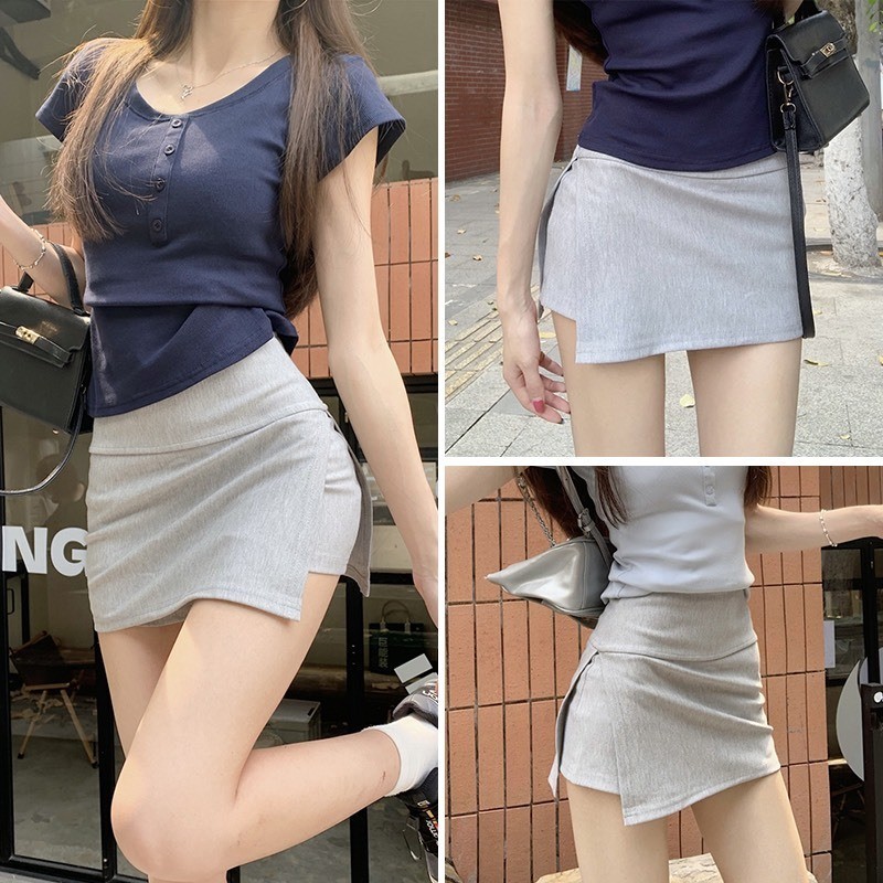 Quần giả váy form ngắn cạp cao thiết kế ôm body hack dáng xu hướng Hàn Quốc (CÓ BIG SIZE) BA SP183