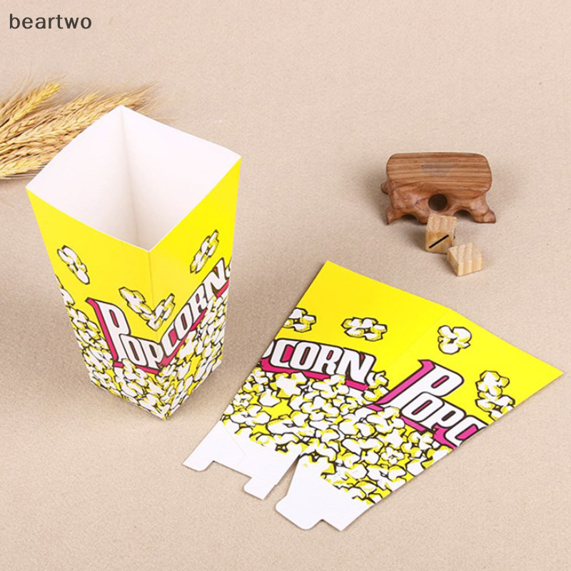 < Beartwo > 10 Cái Hộp Giấy Bắp Rang Sọc Đỏ Trắng Túi Đựng Đồ Ăn Nhẹ Cho Bé Tắm Sinh Nhật Đồ Dùng Dự Tiệc Đẹp