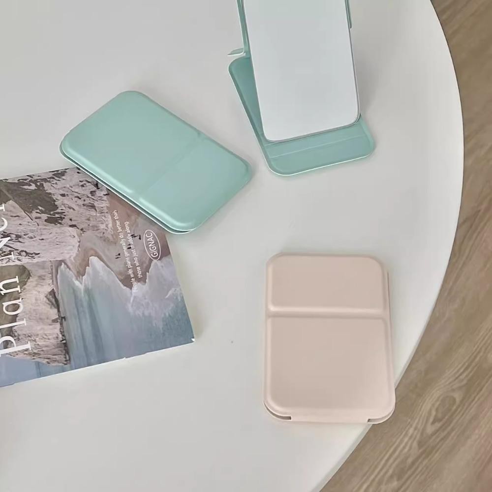 Gương để bàn Mini EBINLANDS, Gương trang điểm cầm tay đứng di động, Gương gấp bỏ túi màu trơn nhỏ đơn giản Trang trí máy tính để bàn