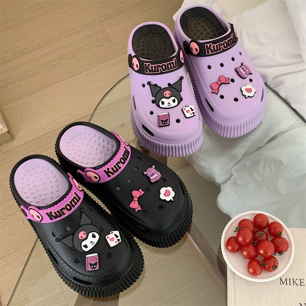 Xixitiao Dép Dép Nữ Đế Dày Mặc Ngoài Đi Biển Kuromi Dễ Thương
