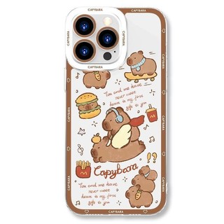 Ốp Điện Thoại Cho iPhone 12 13 Pro Max Mini 15 Nắp Capybara Anime Hoạt Hình TPU Mềm Trong Suốt Dễ Thương