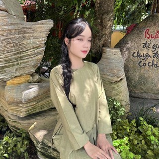 Vạt hò tixi cao cấp, đồ lam nữ đi chùa truyền thống Áo Top