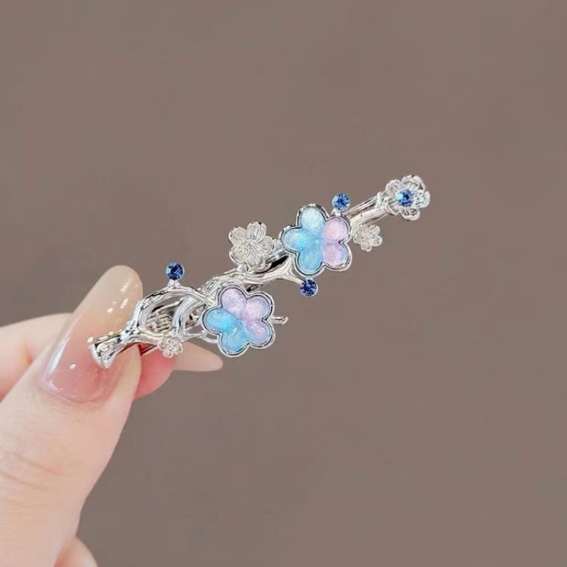 Mauropoli [Sẵn sàng] Kẹp tóc hoa đơn giản tinh tế dành cho nữ Phong cách mới Mũ đội đầu Niche Kẹp tóc trán gãy Tất cả các trận đấu bên Nổ Kẹp tóc