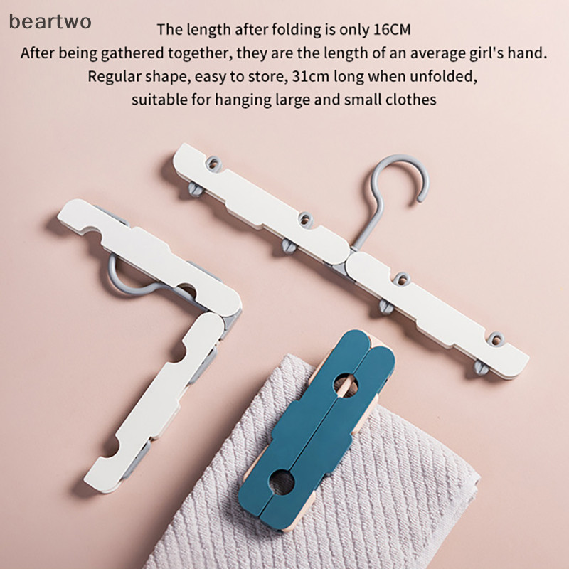 < Beartwo > Móc treo gấp du lịch Móc treo di động Giá phơi ngoài trời chống trượt Dễ dàng lưu trữ Tiết kiệm không gian Sắp xếp lưu trữ đẹp