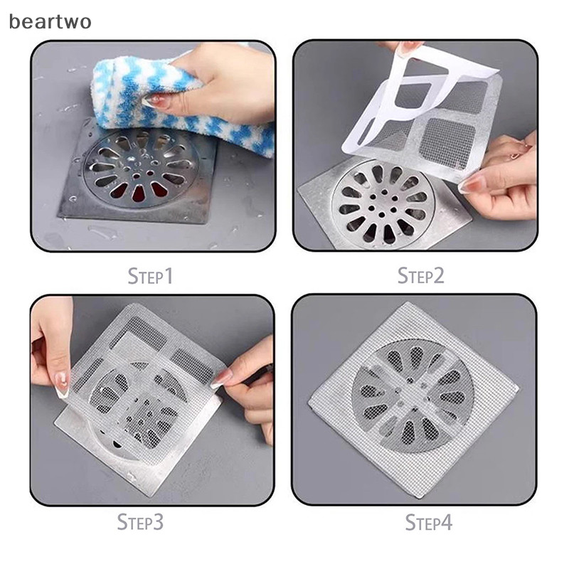 < Beartwo > 10 / 50 Chiếc Màn Hình Lọc Chống Chặn Tóc Bắt Thoát Nước Lọc Nhà Bếp Phòng Tắm Dùng Một Lần Sàn Thoát Nước Miếng Dán Chống Bụi Đẹp