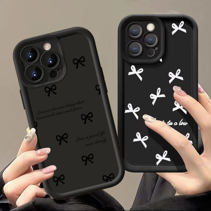 Vỏ Tương Thích Cho Samsung A06 A16 A05 A05S A35 A55 A54 A15 5G A34 A14 A23 A54 A33 A53 A52S A32 A51 4G Graffiti Hoạt Hình Dễ Thương Tiếng Anh Nơ Silicon Mờ Chống Sốc