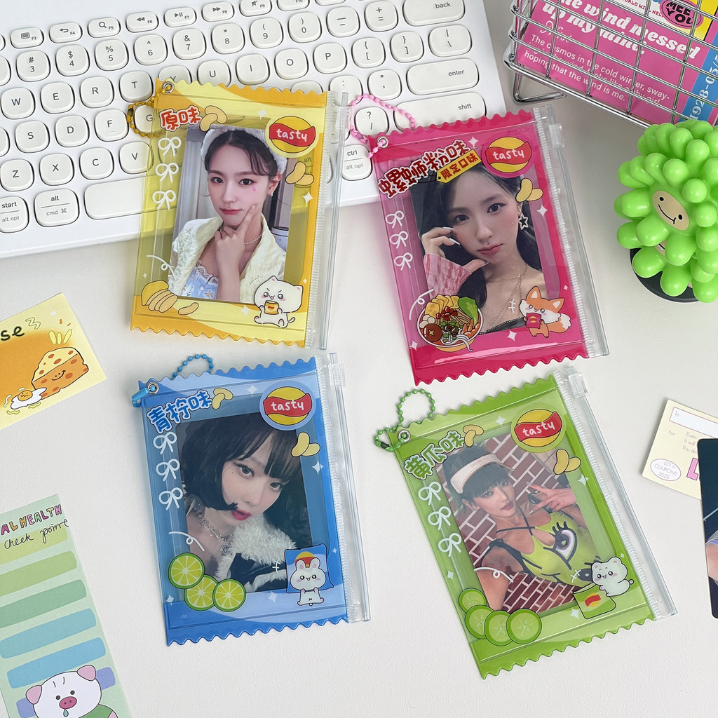 Ins Dễ Thương Chip PVC Dây Kéo Túi Thần Tượng Người Tổ Chức 3 Inch Thẻ ...