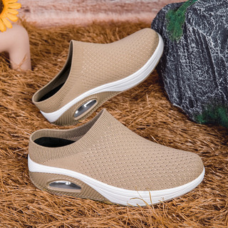 Plus Size Nữ Lưới Thoáng Khí Flyknit Giày Slip-on Thể Thao Đế Dày Giày Thể Thao Hàng Có Sẵn Miễn Phí Vận Chuyển