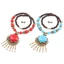 Vòng cổ mặt dây chuyền Bohemian GỖ NHẤT, Quà tặng Vòng cổ hợp kim Bohemian, Trang sức cổ điển chất lượng cao Vòng cổ dài ngọc lam cho bé gái