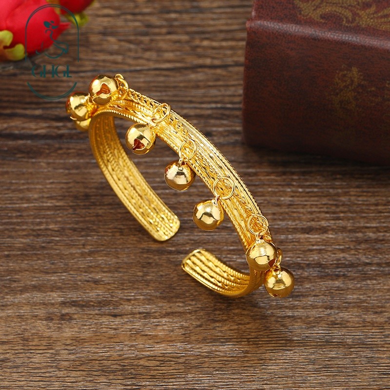 Tsuk Vân Nam phong cách dân tộc vòng tay chuông vàng retro Bohemian, phụ kiện nữ