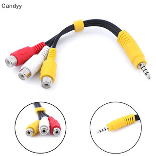 NDY 1Pc 3.5mm aux nam âm thanh nổi sang 3 nữ video âm thanh AV cáp chuyển đổi N
