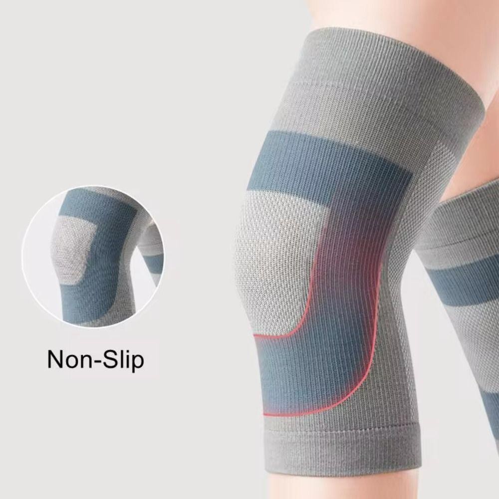 FUHUIOT - 1 Cặp Nẹp Đầu Gối Co Giãn, Miếng Lót Chống Trơn Trượt Từ Nylon, Hỗ Trợ Đầu Gối Nhẹ Nhàng Phù Hợp Tập Thể Dục