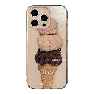 Ốp Lưng Lấp Lánh Trong Suốt Cho iPhone 15 14 13 Pro Max Apple 14 15 Plus Vỏ iPhone 11 Pro Max Kem Mùa Hè Mềm Y2K Girl