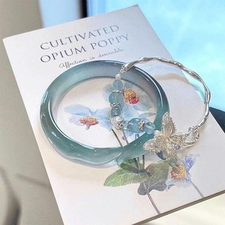 Vòng tay nữ Vòng tay bướm Aquamarine xếp chồng lên nhau