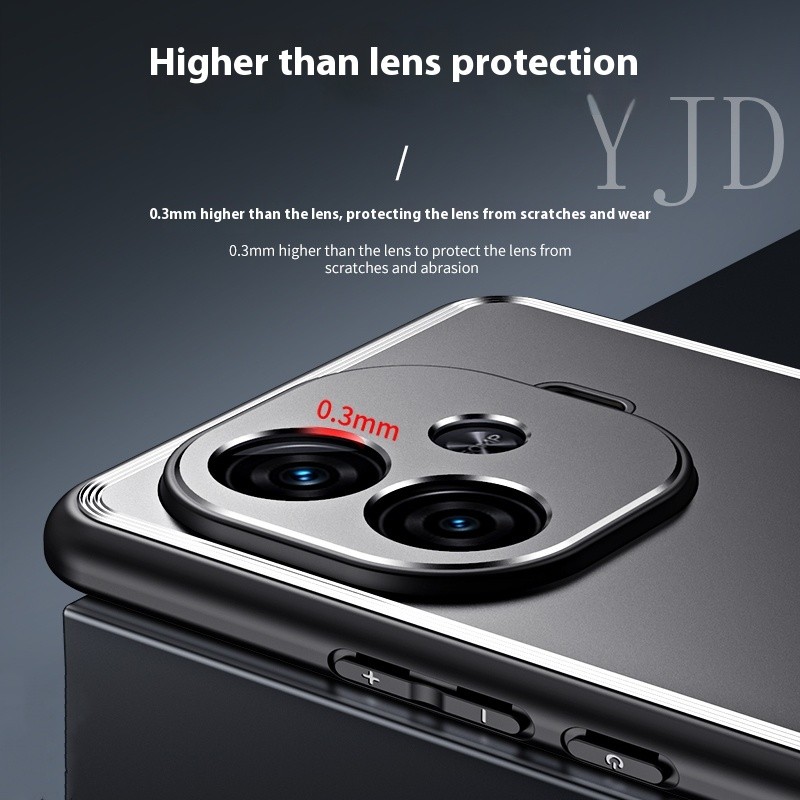 Ốp YJD Cho Vivo Z9 Turbo Z9X Mặt Sau Kim Loại TPU Vỏ Điện Thoại Chống Sốc