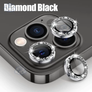 Chất Lượng Cao Nắp dán đính đá bảo vệ ống kính camera cho iPhone 16 15 Pro Max 11 12 13 14 Pro Max Mini Plus