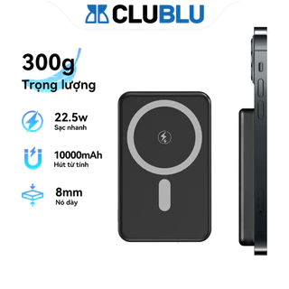 -CLUBLU- Pin Sạc Dự Phòng Mini Từ Tính Siêu Mỏng Sạc NhanhPD 10000mAH Hợp Kim Nhôm Không Dây Cao Cấp