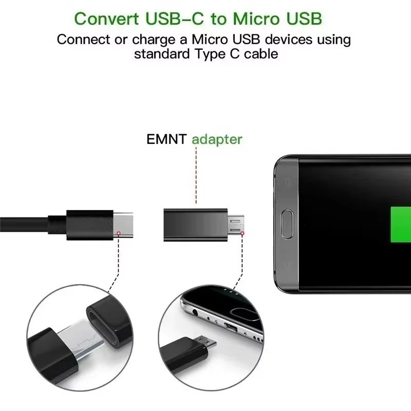 Đầu nối bộ chuyển đổi Type-C sang Micro USB cho thiết bị Xiaomi / Redmi / Huawei / Android cũ, Phụ kiện máy tính bảng điện thoại tương thích OTG