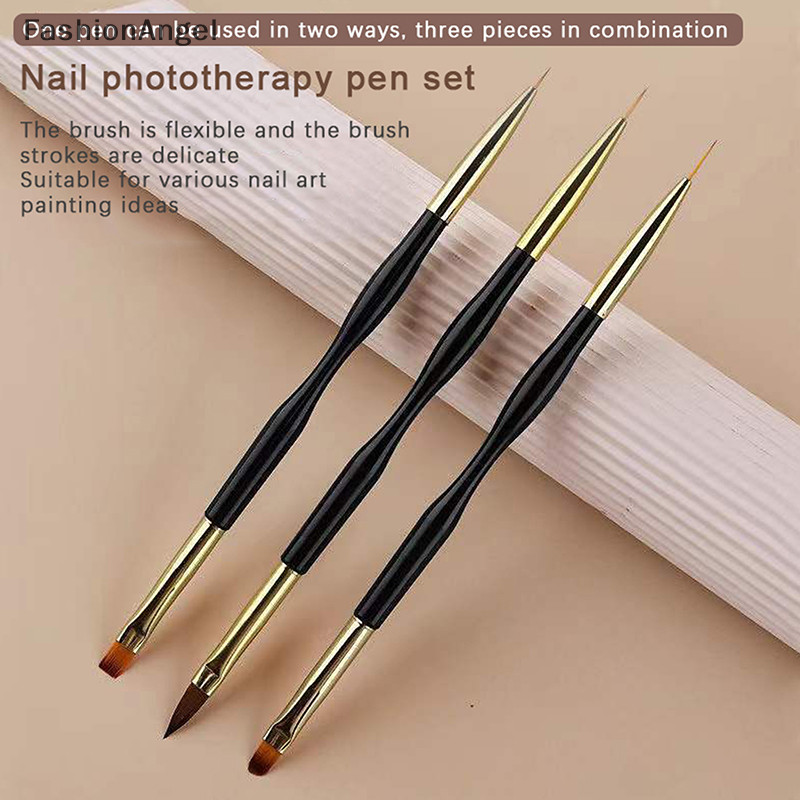 Fashionangel Pháp Sọc Móng Tay Nghệ Thuật Lót Bộ Bàn Chải Đầu Dòng Siêu Mỏng Bút Vẽ Dual End Uv Gel Paing Bàn Chải Dụng Cụ Làm Móng Tay TH