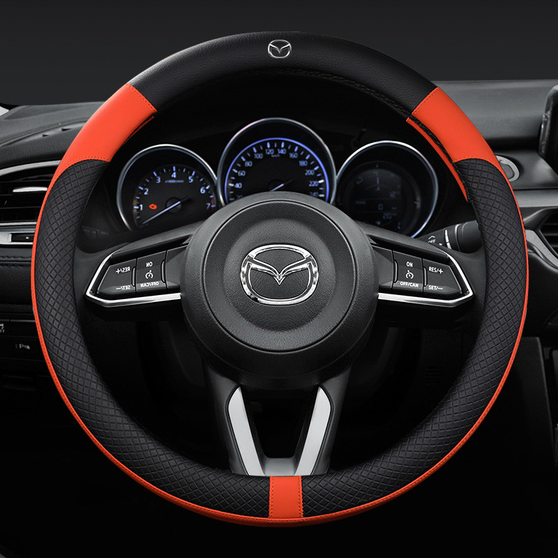 Hàng MỚI Bọc Vô Lăng Ô Tô Cho Xe Mazda 2 3 5 6 8 Atenza AXELA BT-50 CX5 CX7 CX3 CX9 CX30 2022 Da Thấm Hút Mồ Hôi Phụ Kiện