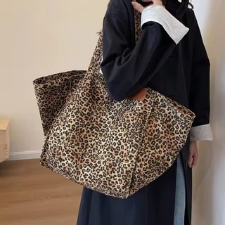 Túi in họa tiết da báo quá khổ - Túi xách đi lại - Túi đeo vai dung tích lớn - Túi tote mua sắm thời trang - Casual, Vintage, Đa năng