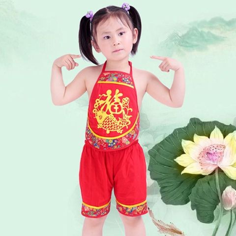 儿童肚兜 宝宝纯棉男女小儿兜兜套装Trẻ Em Bụng Bé Cotton Nguyên Chất Nam Nữ Trẻ Em Bụng Phù Hợp Với