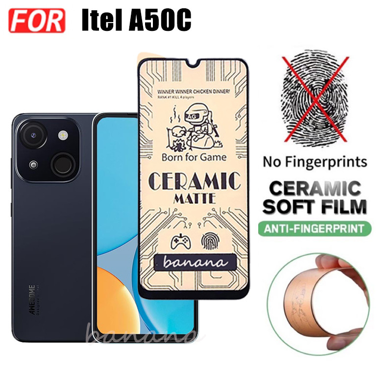 Kính cường lực gốm 3 TRONG 1 Itel A50C cho Itel A70 A60 A50 Ống kính máy ảnh Kính bảo vệ màn hình và phim mặt sau