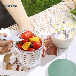 Cốc Salad có nĩa Hộp đựng trái cây tươi cho ngũ cốc trái cây sữa chua