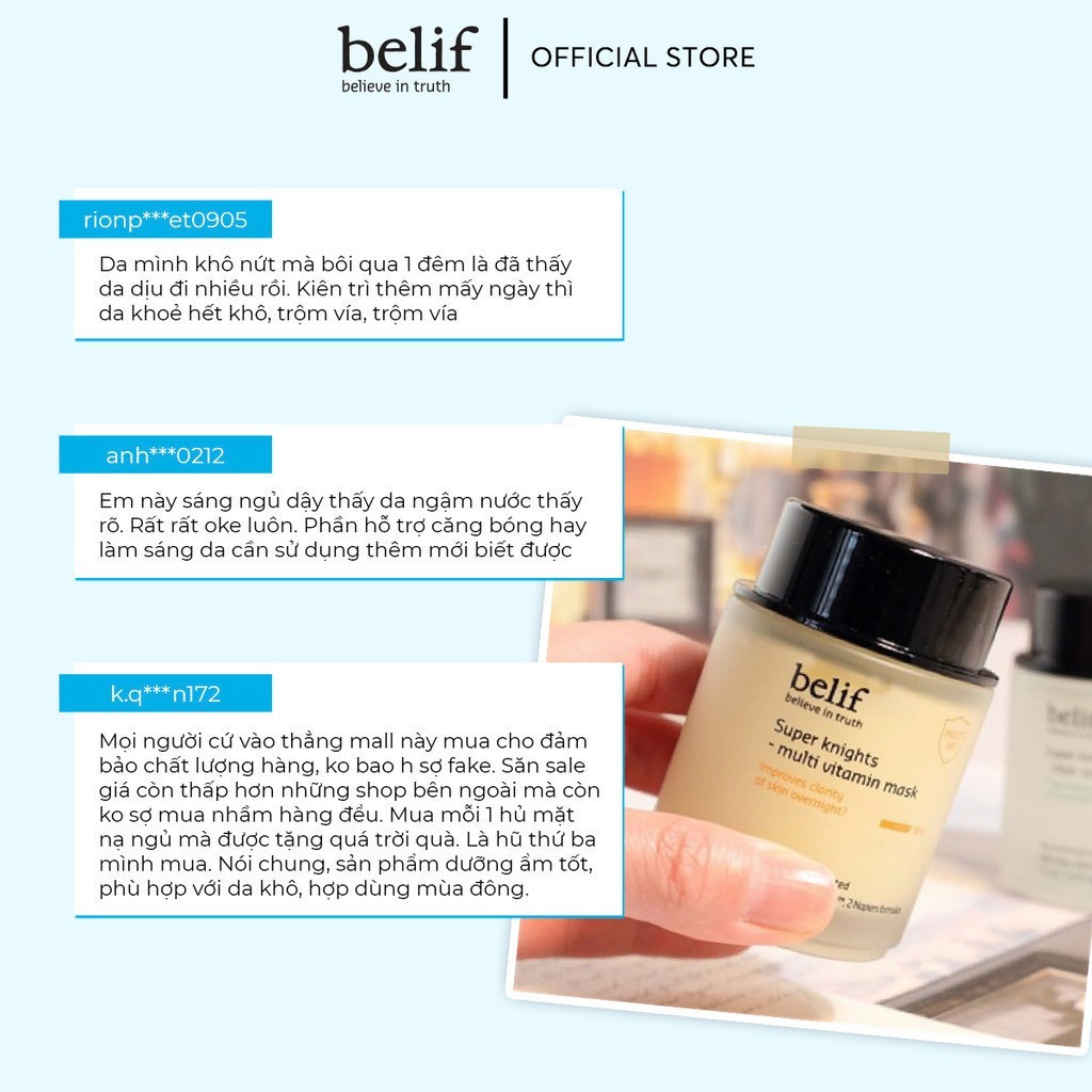 Mặt nạ ngủ belif Multi Vitamin Mask 75ml dưỡng ẩm và phục hồi da chuyên sâu IS78