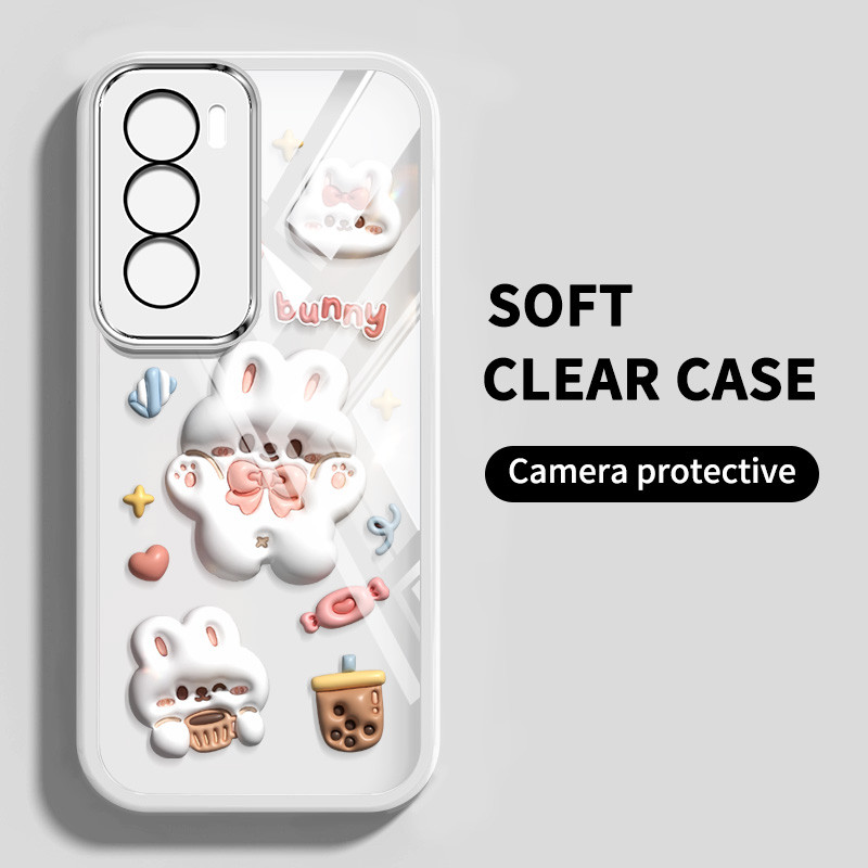 Ốp Điện Thoại YBD INS Style Cho OPPO A5 5G 4G Reno 13 Pro Reno 13F Reno 12 Pro Reno 12F Realme 14X C65 C75 C75X A3 Pro Kẹo Kem Họa Tiết Gấu Bông Dễ Thương
