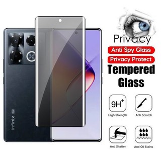 Kính cường lực cong riêng tư cho Infinix Note 40 Pro 5G 4G Plus 2024 note40 40pro miếng bảo vệ toàn màn hình miếng dán bảo vệ chống nhìn trộm riêng tư 9H Độ Cứng Chống Trầy xước nxnz