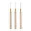 DELMER 3 Cái / bộ Móc Kim, Tay Cầm Bằng Gỗ Móc Kim Loại, Dụng Cụ May Dệt Tóc Đan Phần Mở Rộng Tóc Micro Móc Để Làm Tóc Giả