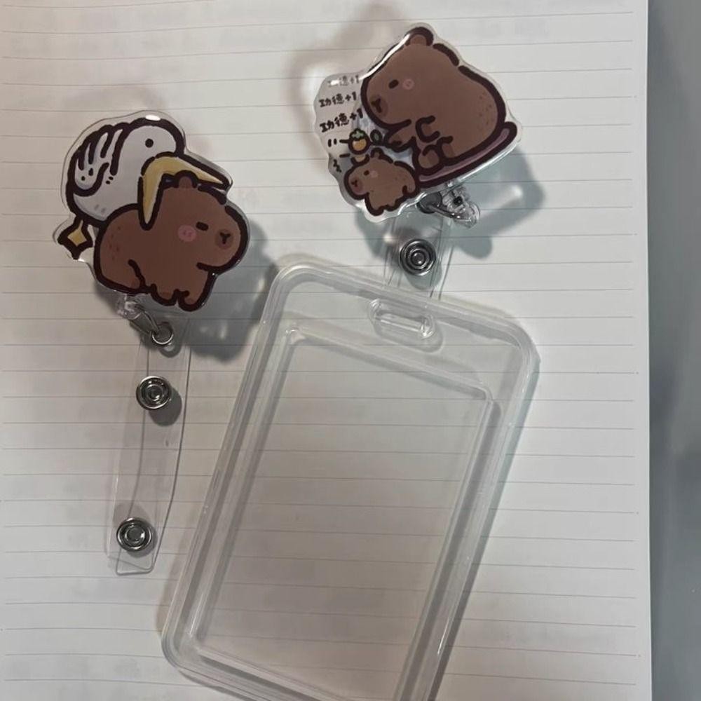 Kẹp thẻ đeo bảng tên gắn sticker xinh xắn, Cute bằng Mica (không kèm bảng tên)  - Xưởng quà tặng Sango