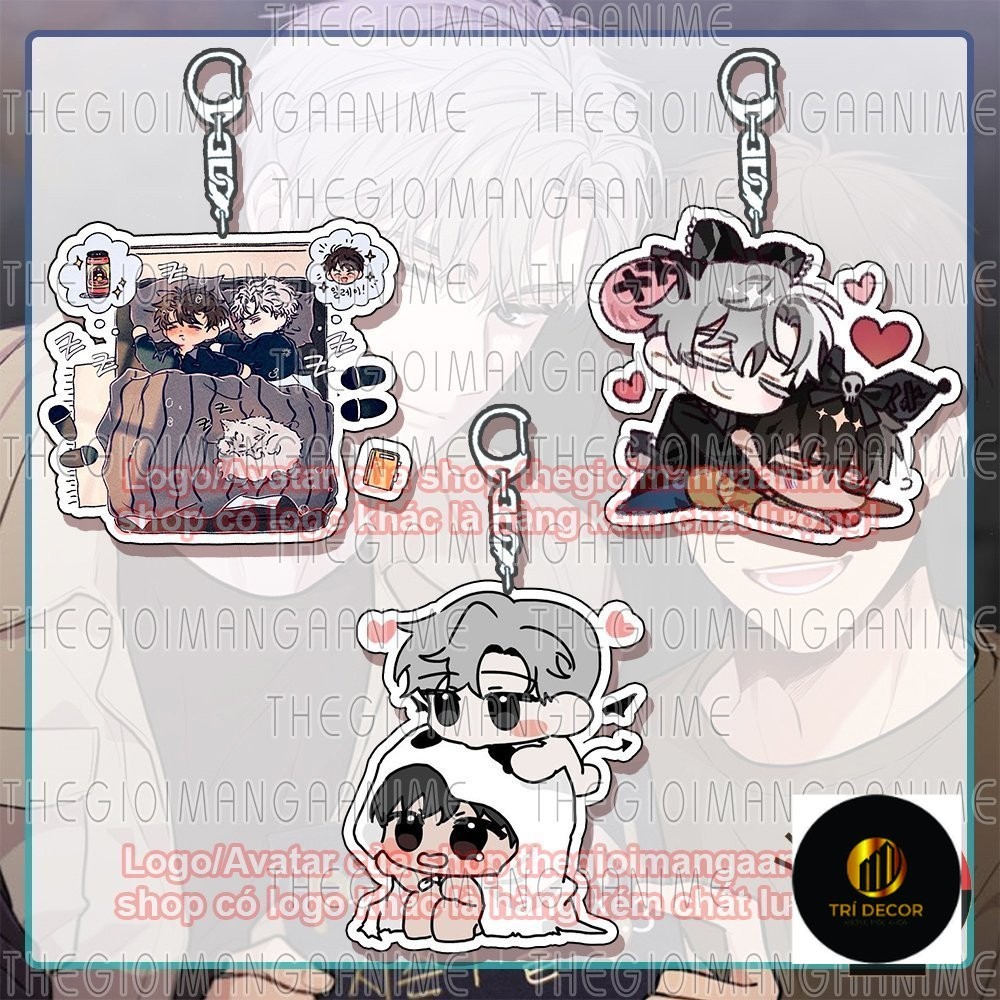 Móc khóa PASSION in hình boylove BL anime chibi mica trong acrylic dễ thương xinh xắn