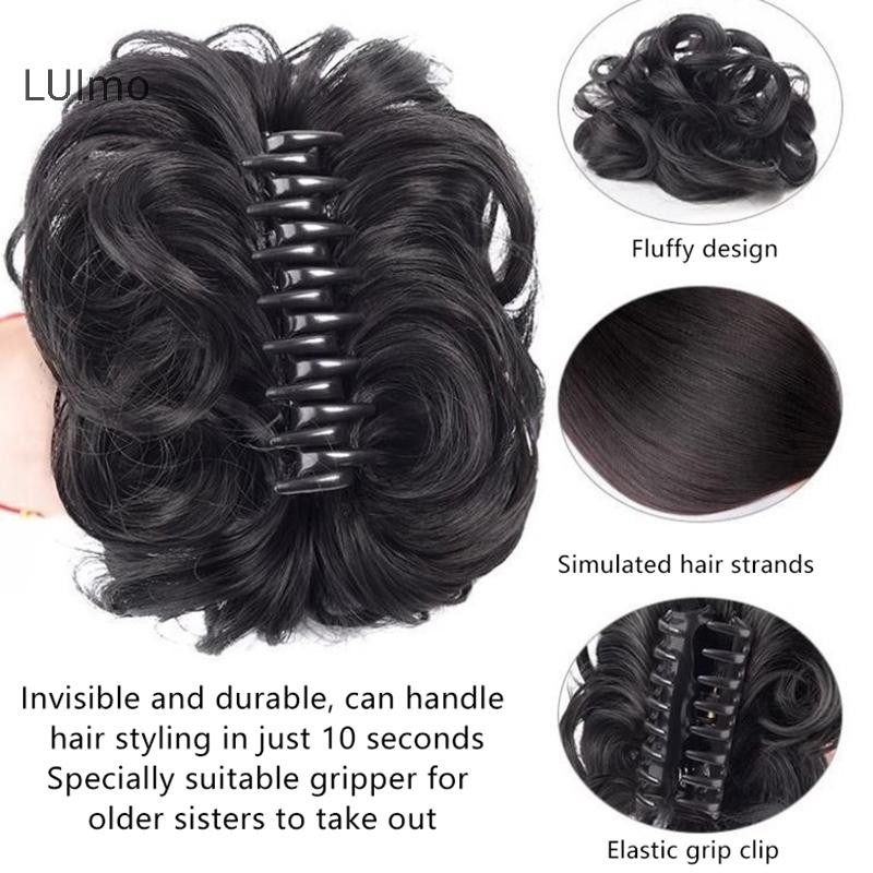 Luimo Nữ Tóc Giả Tổng Hợp Bun Bud, Kẹp Móng Vuốt Tăng Tóc Đuôi Ngựa, Tóc Mảnh, Hàng Ngày & Dự Tiệc, Tạo Kiểu Sống Động Như Thật