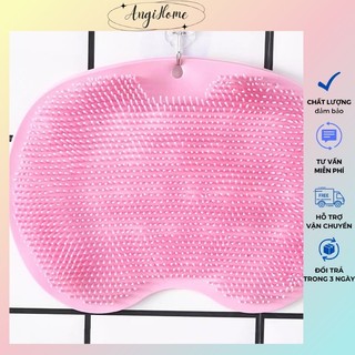Tấm Silicon Chà Lưng, Chà Chân Dán Tường Có Móc Treo ANGIHOME