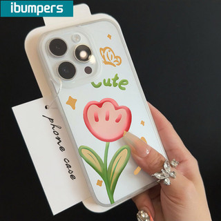 ibumpers Ốp Lưng iPhone Xinh Hàn Quốc Hoa In Hình Ốp Điện Thoại TPU Trong Suốt nhám Silicon Mềm Chống Sốc Chống Bẩn Cho Iphone 16 15 14 12 13 11 Pro Max IP 7 8 Plus X XS XR