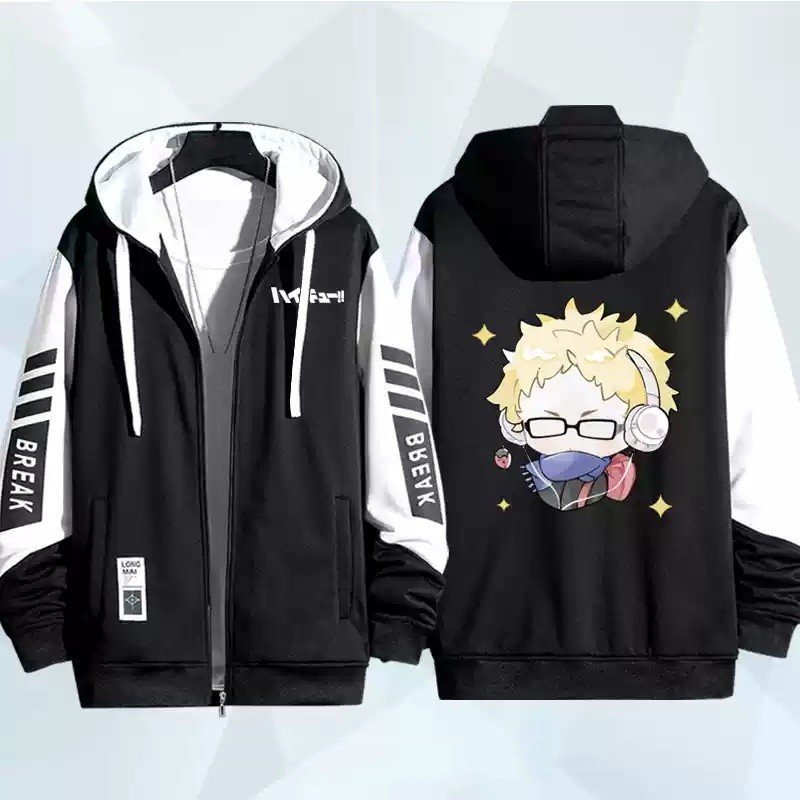 5y Haikyuu Kei Tsukishima adashi Yamaguchi áo khoác dây kéo Áo khoác cardigan áo len Unisex dài tay Top Cosplay